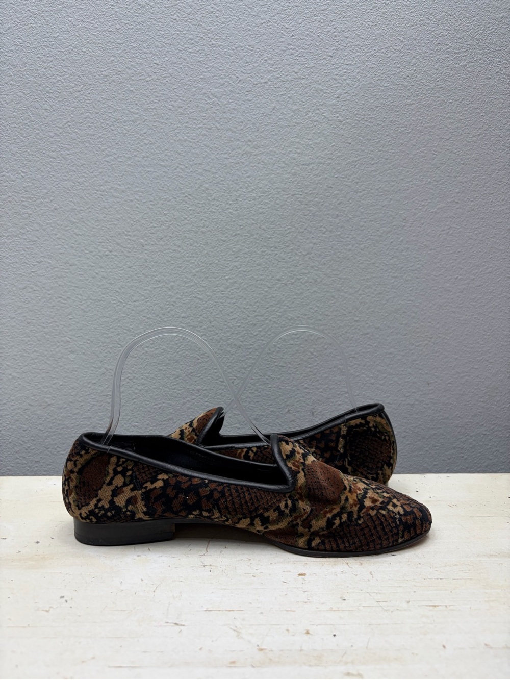 Zalo Snake Skin Print Wool Flats Size 7